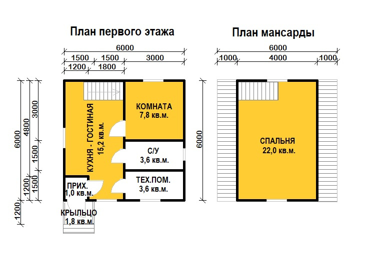 Дом 6 х 6 м для зимнего проживания.
